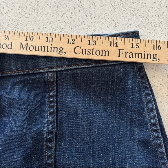 J. Crew Womens Denim Mini Skirt Button Front A-Line Jean Sz 30 Comfort Stretch - Picture 10 of 13